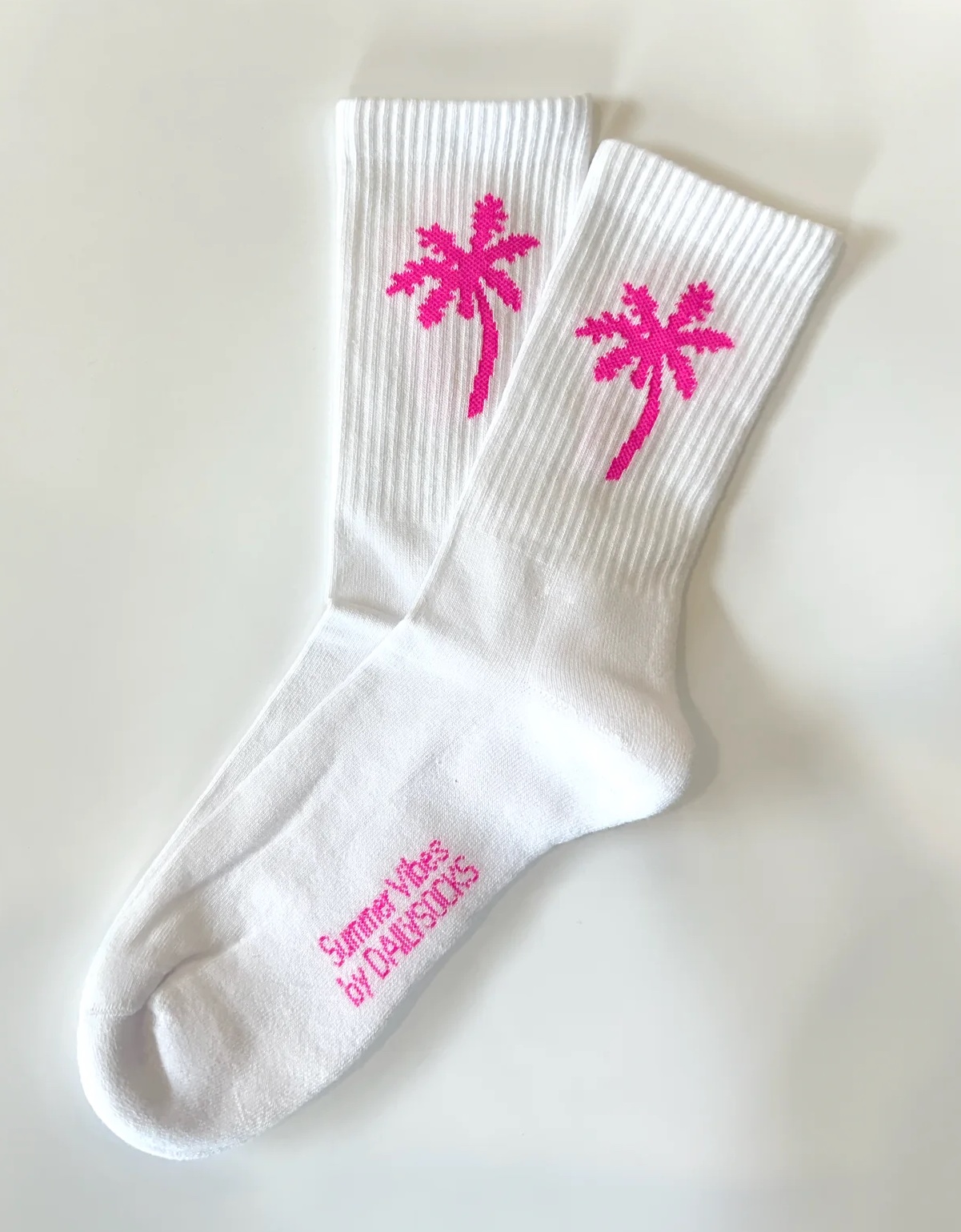 Daily Socks Tennissocken PAMITA in Weiß mit Neon Pink Palme Daily Socks Tennissocken PAMITA in Weiß mit Neon Pink Palme