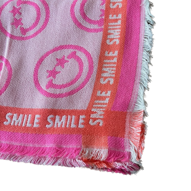 Zwillingsherz Viereckstuch Happy Smiley in Neon Pink & Orange Zwillingsherz Viereckstuch Happy Smiley in Neon Pink & Orange