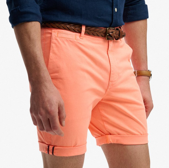 Superdry Herren Premium Regular Chino Short in Washed Peach