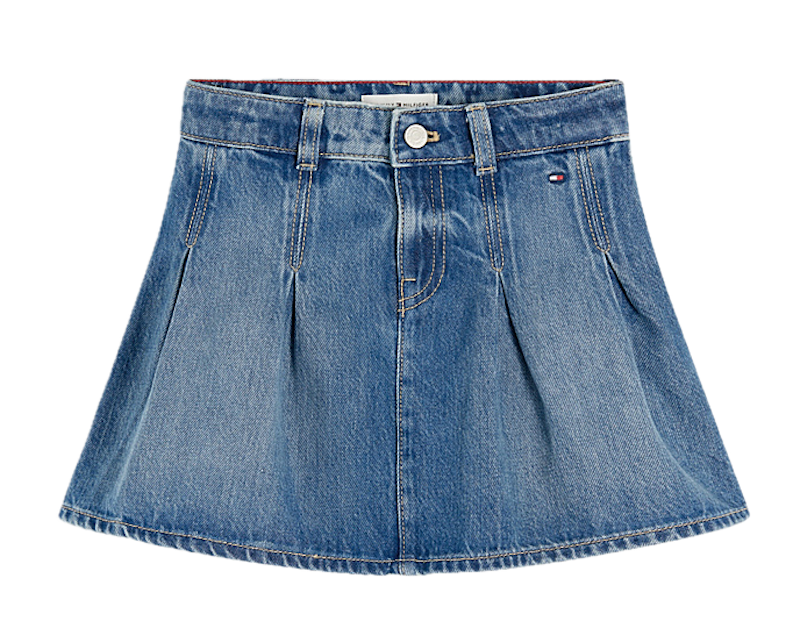 Tommy Hilfiger Jeansrock mit Plissee Denim Blau