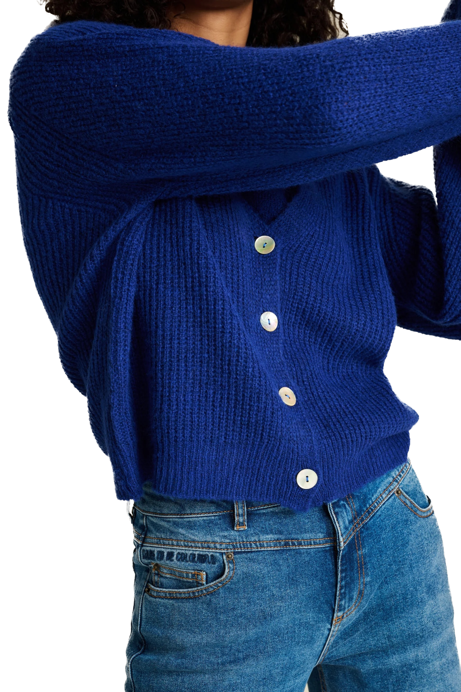 POM Amsterdam Strickjacke in Bright Blue - SALE POM Amsterdam Strickjacke in Bright Blue - SALE
