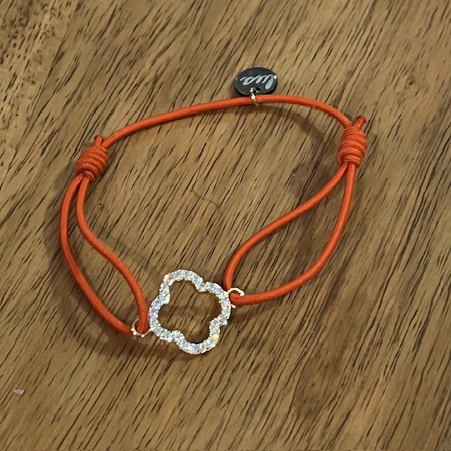 Lua Floris Armband - Elastisch mit Gold Glitzer Charm - Wählen Sie Ihre Farbe 