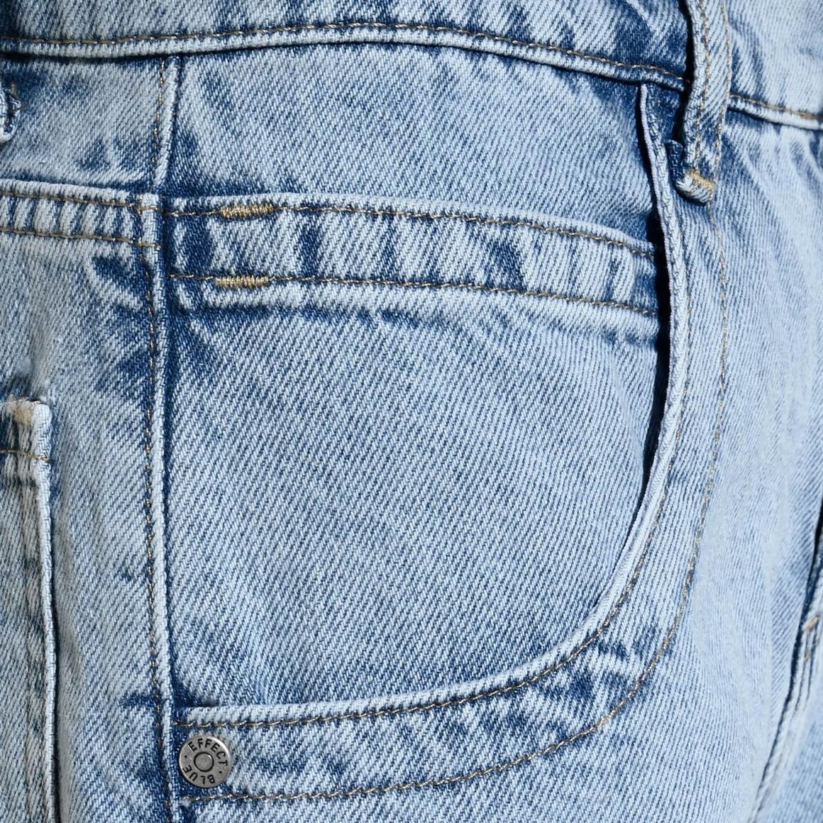 Blue Effect Jungs Long Skater Short in Blue Bleached Blue Effect Jungs Long Skater Short in Blue Bleached