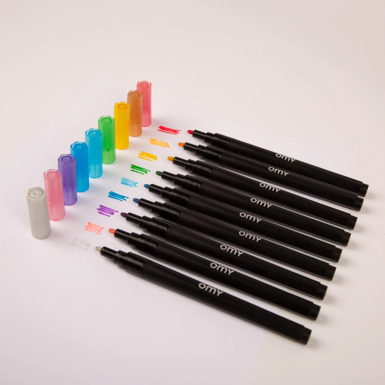 OMY Filzstiften Set - 9 Stück - Glitzer-Filzstifte 