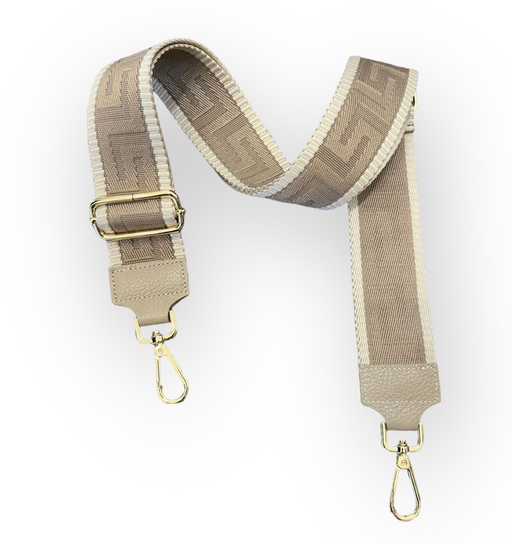 PHOTO-2023-08-09-16-23-44-2 BFF Crossbody Schulterriemen / Taschengurt mit Gold Schnale - Beige & Creme