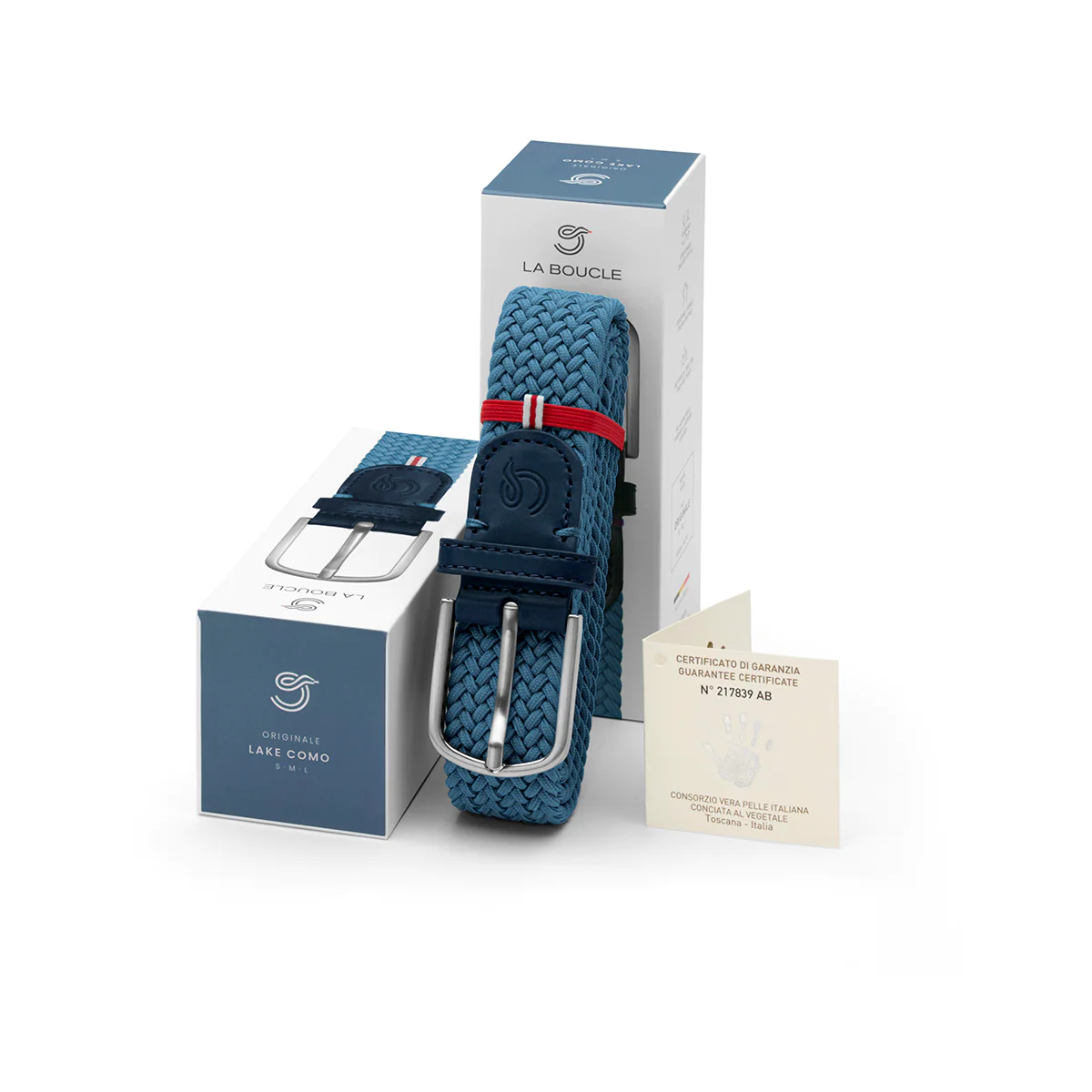 LAKECOMO_Packaging_1_2048x2048 La Boucle LAKE COMO Herren Stretch Gürtel Mono Provincial Blau