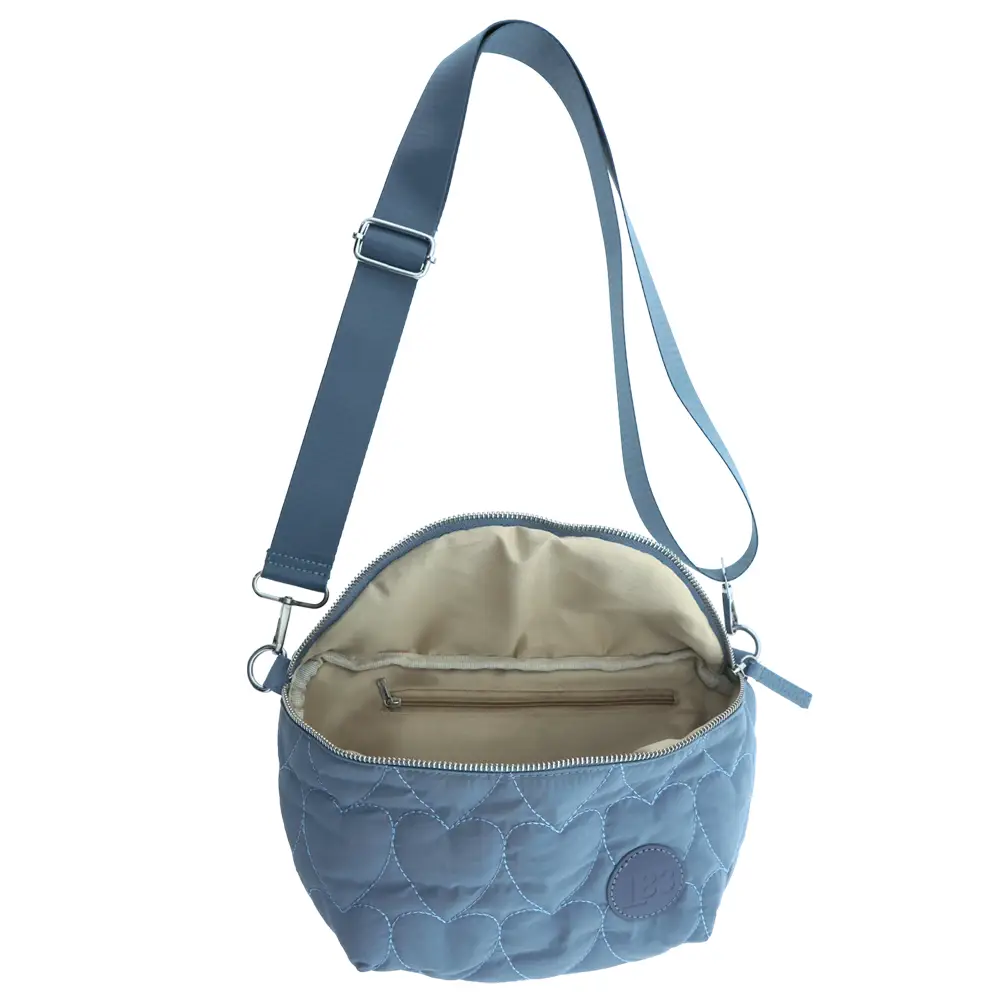 LOT83 Crossbody-Tasche Jill Gesteppt mit Herzen -Jeans Blau LOT83 Crossbody-Tasche Jill Gesteppt mit Herzen -Jeans Blau