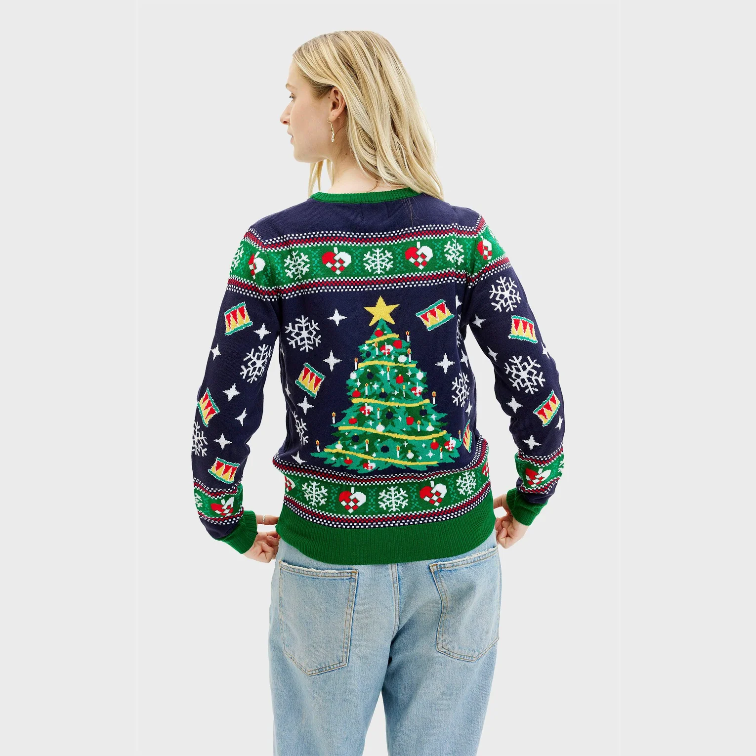 Christmas Sweater Weihnachtspulli mit Weihnachtsbaum LED Navy - Damen & Herren Christmas Sweater Weihnachtspulli mit Weihnachtsbaum LED Navy - Damen & Herren
