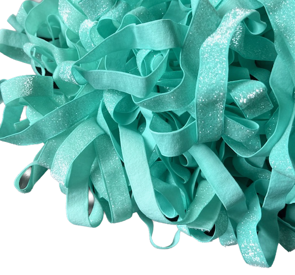 Wowzers Bastelbedarf Glitzer FOE Gummiband Mint Grün - 1 Meter 
