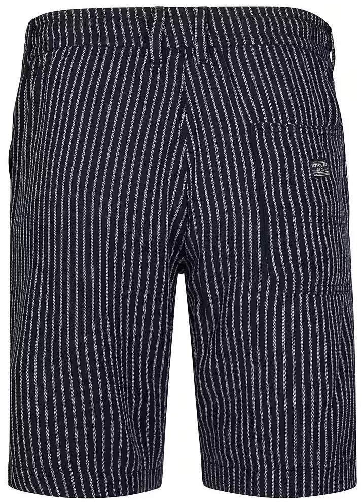 Petrol Industries Herren Chino Short in Navy/Weiß gestreift