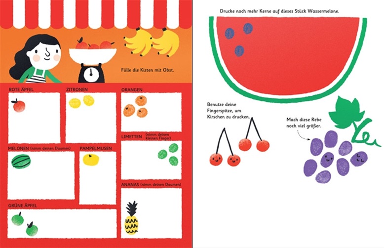 FINGERSTEMPEL-SPAss-USBORNE Usborne Fingerstempeln Buch - vom Fingerabdruck bis zum Kunstwerk