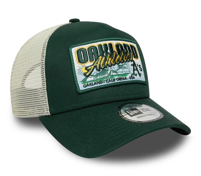New Era Trucker Cap mit Patch in Grün Oakland Athletics