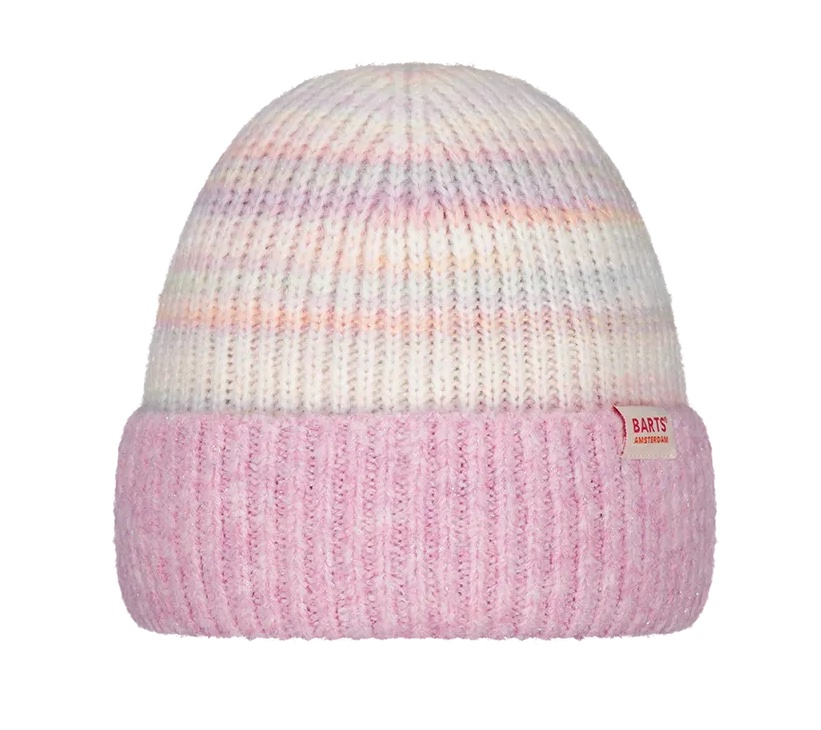 Barts Kids Lianan Beanie Mütze in Orchid Rosa mit Lurex und Rosa Flieder Streifen Barts Kids Lianan Beanie Mütze in Orchid Rosa mit Lurex und Rosa Flieder Streifen