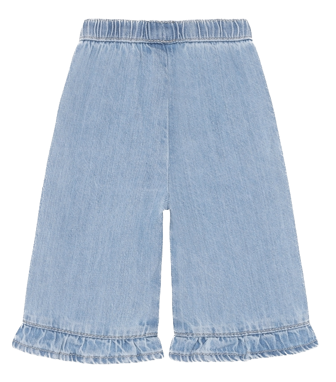 Noppies Wide Leg Jeanshose Hellblau mit Rüschen