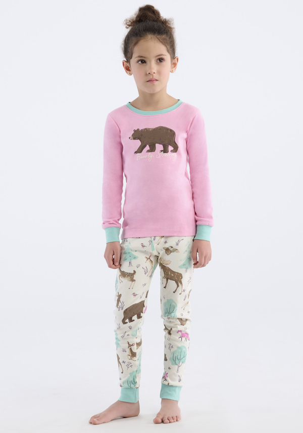 Little Blue House Pyjama Forest Creatures - Waldtiere in Rosa - Bearly Sleeping Bär Little Blue House Pyjama Forest Creatures - Waldtiere in Rosa - Bearly Sleeping Bär