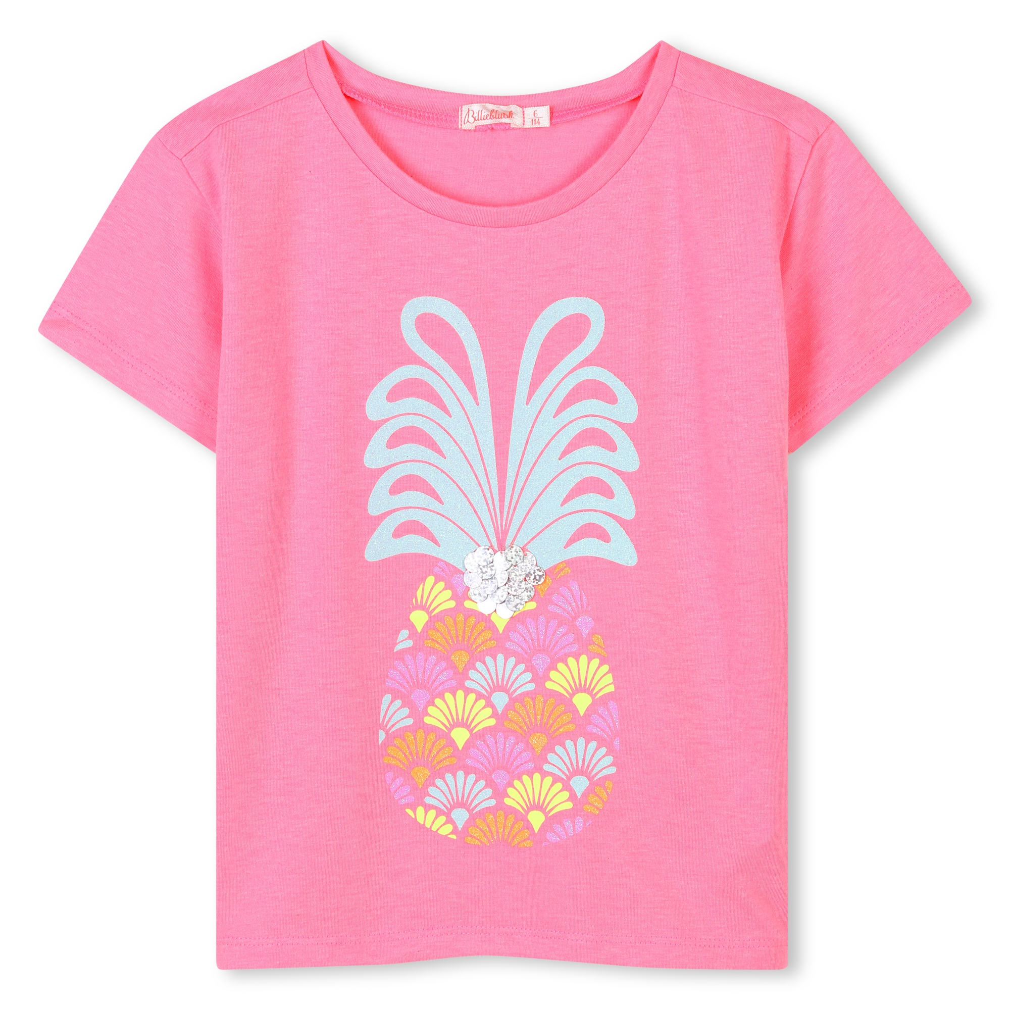 Billieblush Kurzarm T-Shirt in Neon Pink mit Ananas - SALE Billieblush Kurzarm T-Shirt in Neon Pink mit Ananas - SALE
