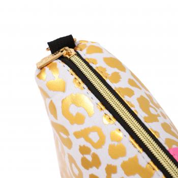 Moo' Ilo Damen Flip Flops Weiß Gold Leo mit Strasssteinen + Neoprene Clutch - SALE Moo' Ilo Damen Flip Flops Weiß Gold Leo mit Strasssteinen + Neoprene Clutch - SALE
