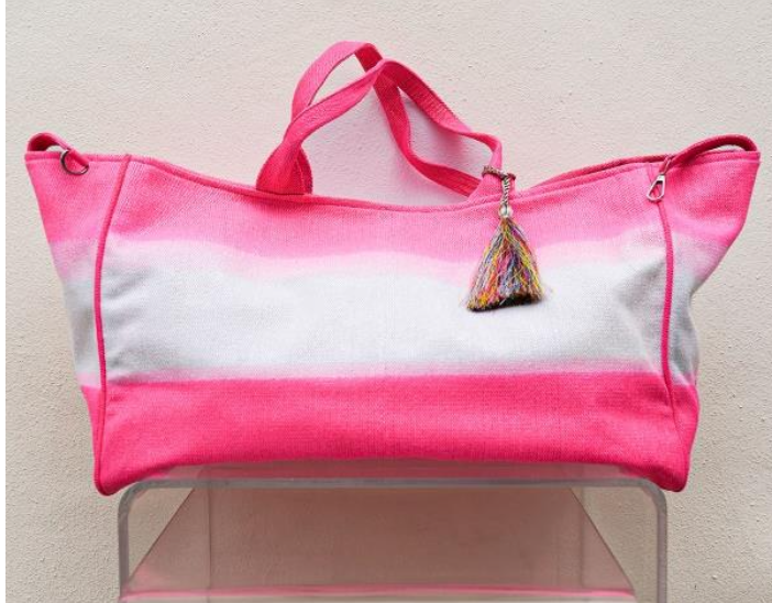 Debbie Katz Lurex Dip Dye Beach Bag Strandtasche - Pink
