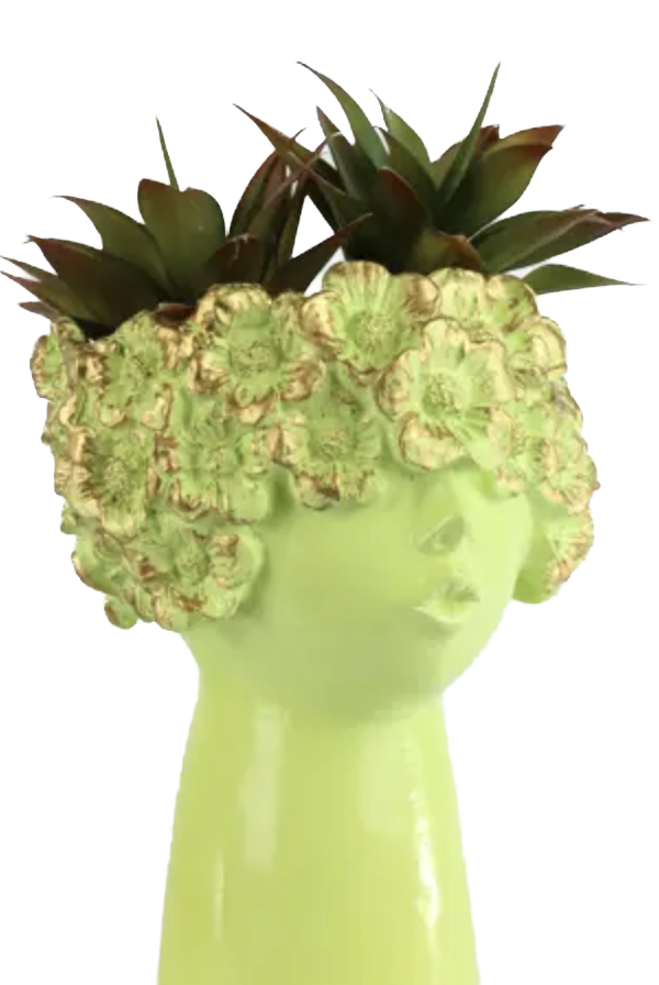 Hoff Interieur Pflanzentopf Vase - Blumen-Kopf - Grün