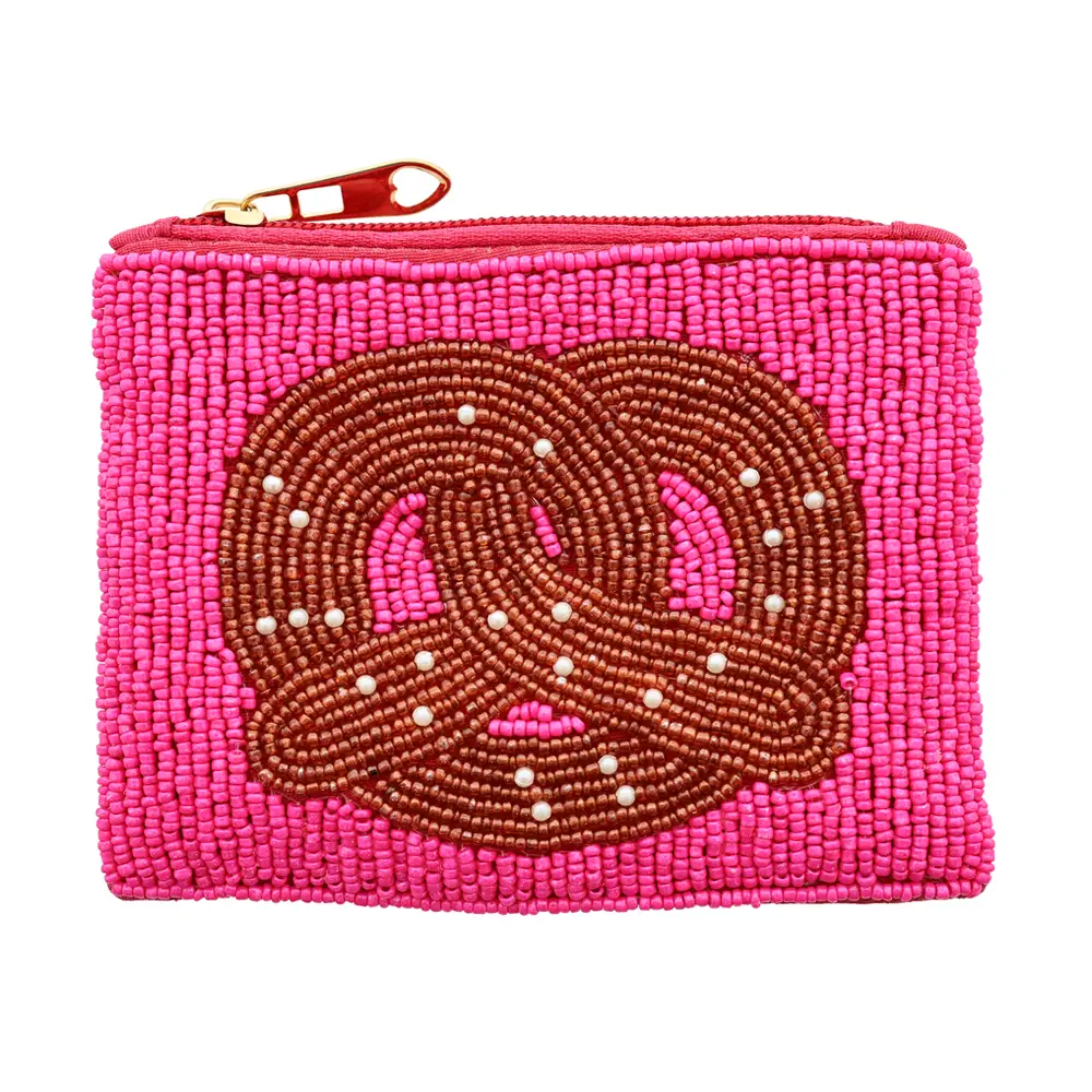 LOT83 Yuna Perlentasche - Kosmetiktasche Geldbörse in Hot Pink - Breze