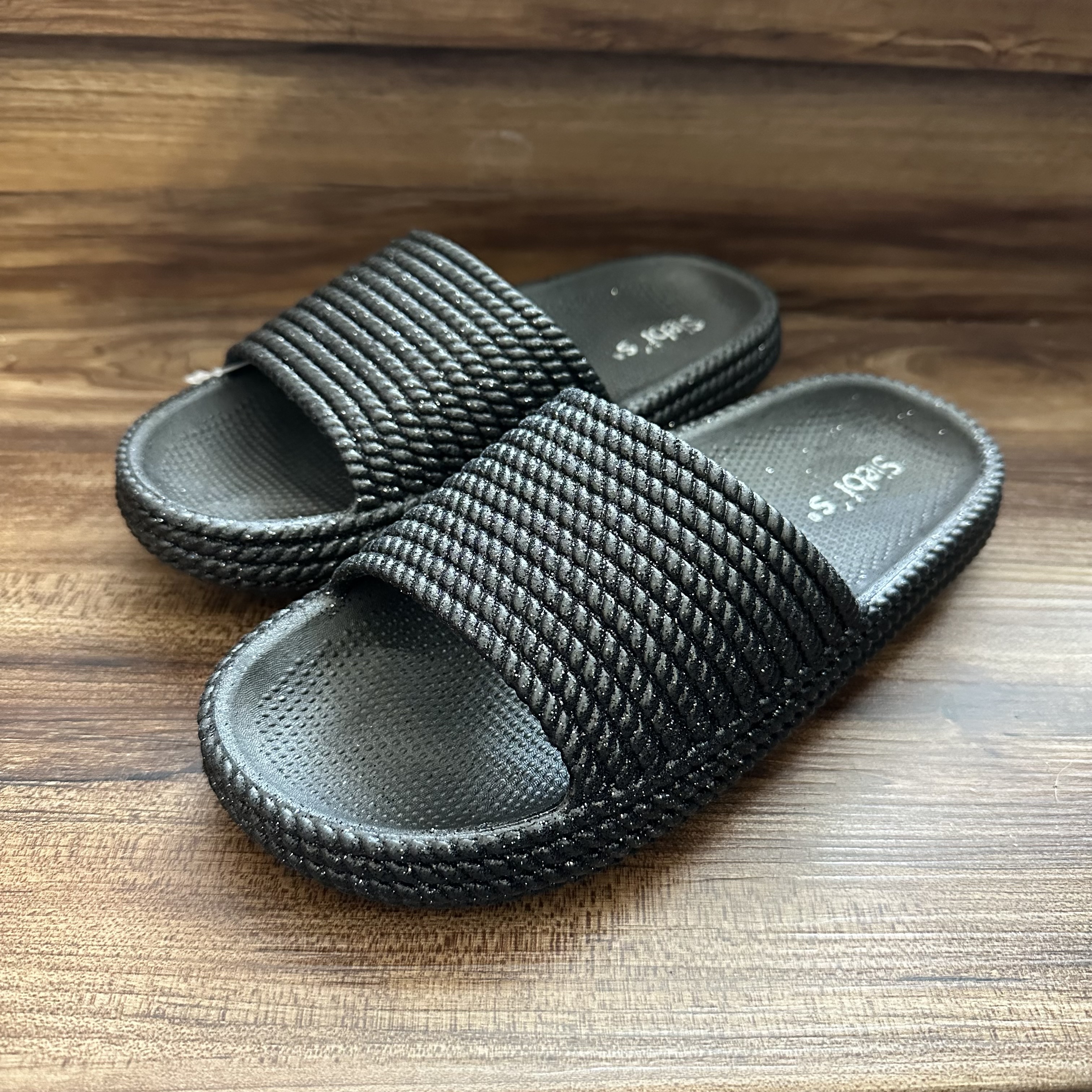Siebi´s Sandale/Badeschuhe Marbella - Schwarz Glitzer - SALE