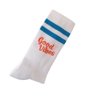 Pegada Sport Socken in Weiß mit Blau & Orange - Good Vibes Pegada Sport Socken in Weiß mit Blau & Orange - Good Vibes