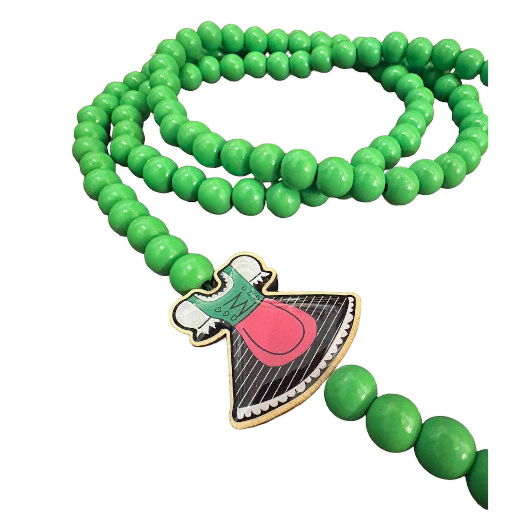 Mo Beads Holzperlen Handykette in Apfelgrün - Charm Dirndl
