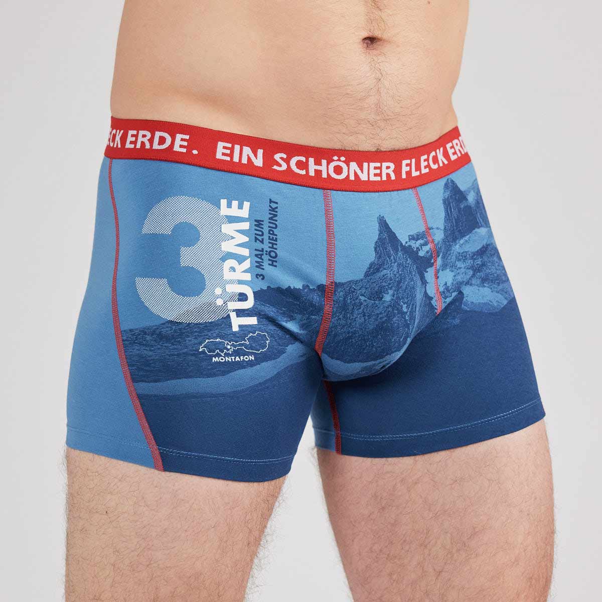 ESFE Alpine Bio-Wäsche Herren Boxer in Himmelblau - 3 Türme