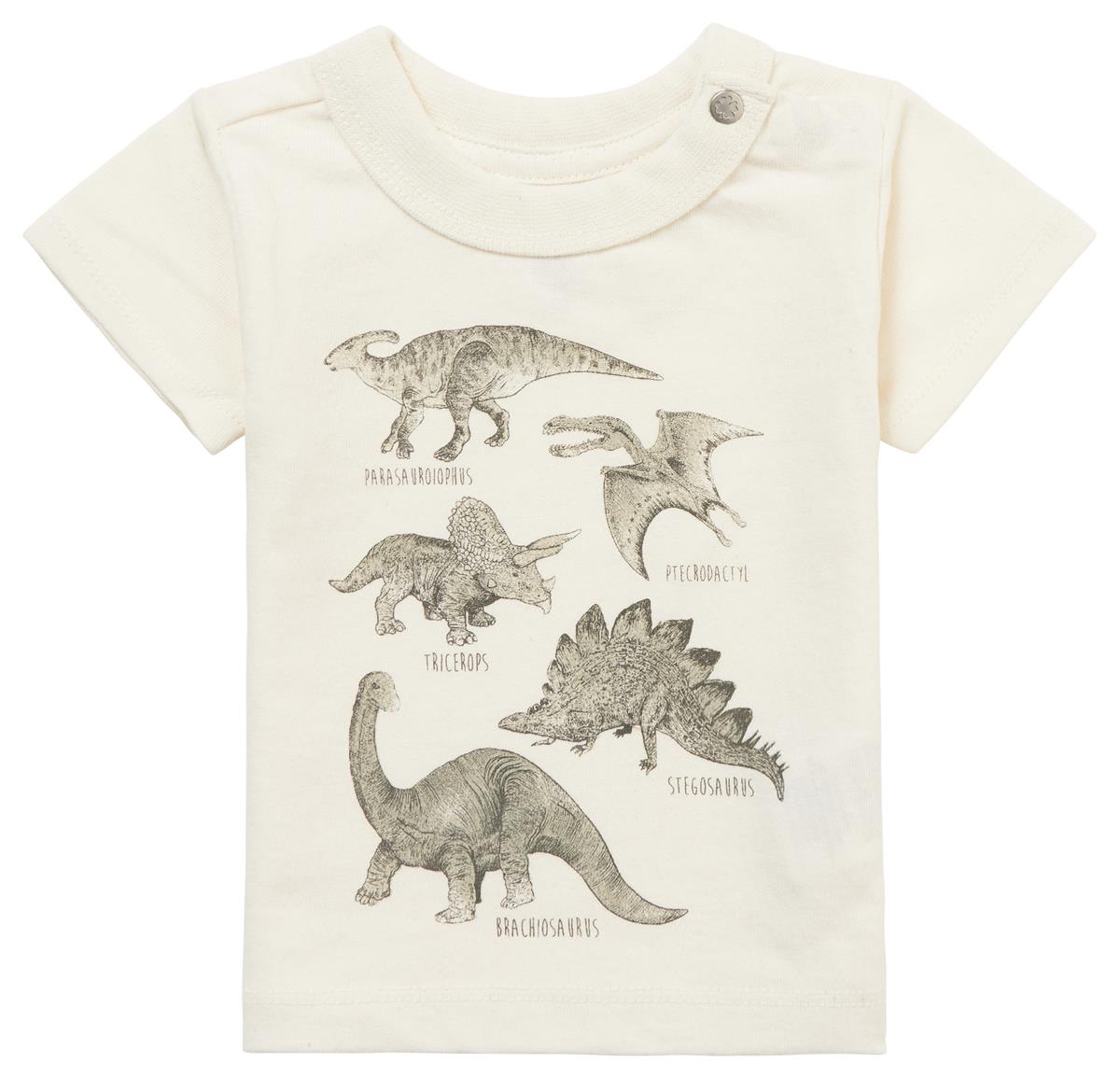 Noppies Momence Baby Kurzarm T-Shirt in Creme Dinosaurier