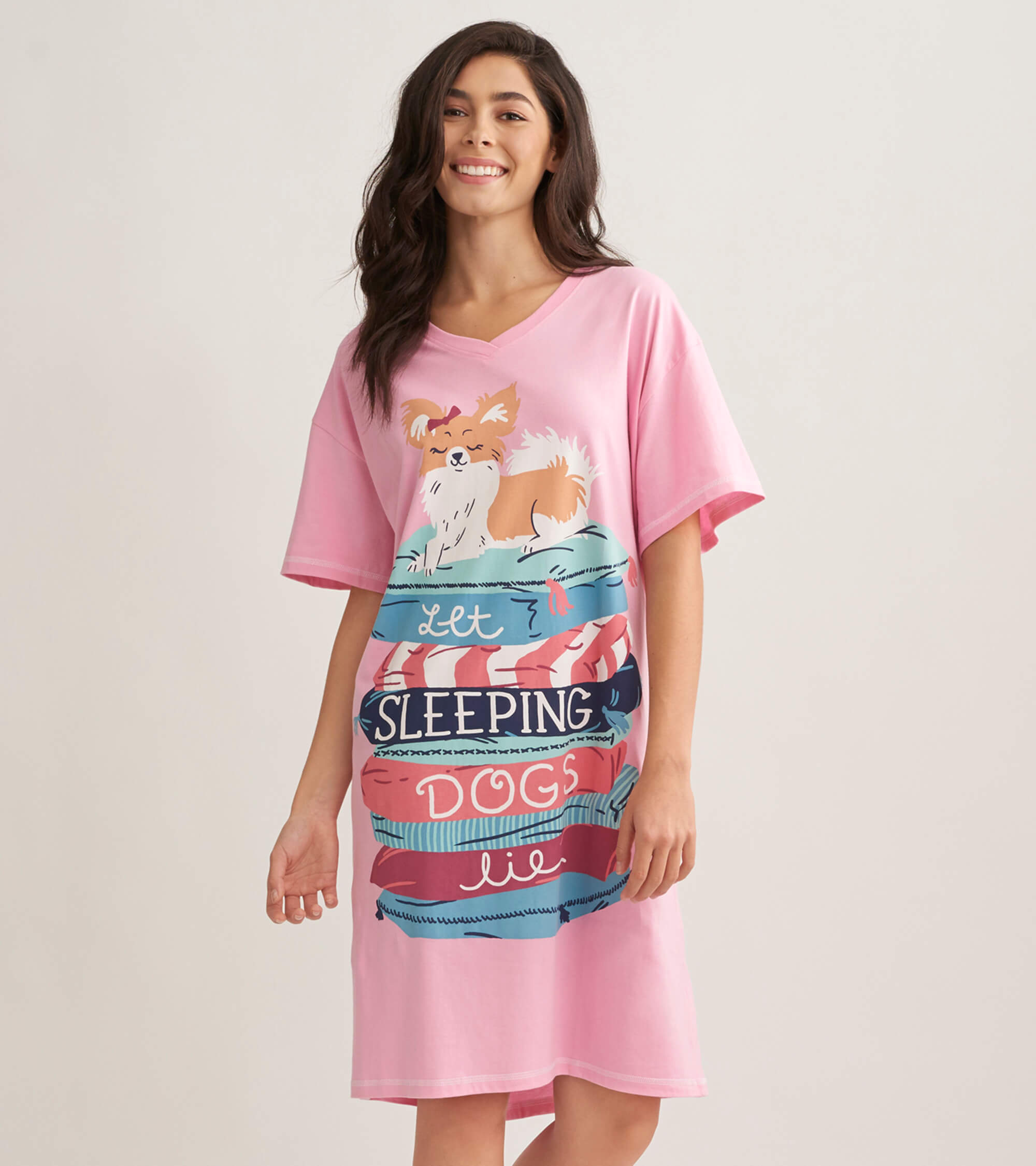 Little Blue House Damen Sleepshirt - Let Sleeping Dogs Lie