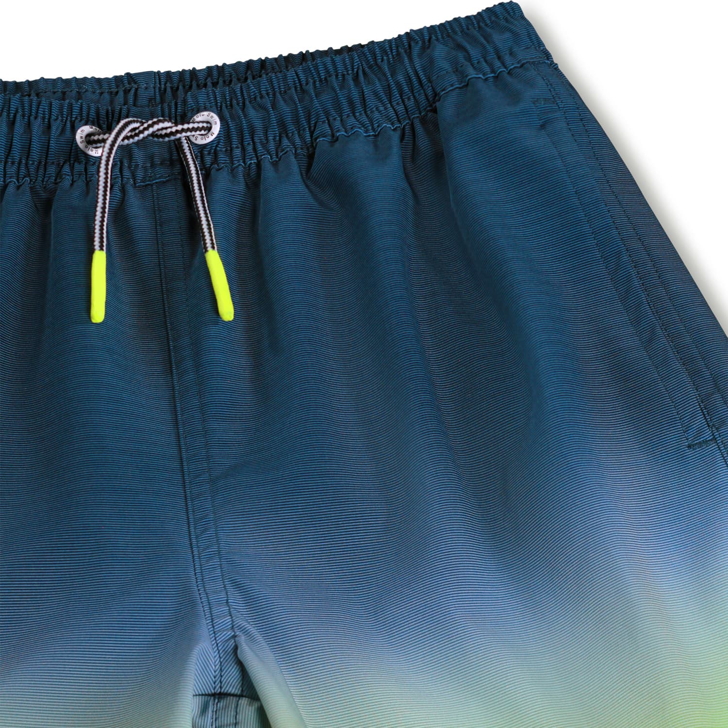Molo Nilson Screen Fade Badeshort mit Farbverlauf Navy bis Neon Grün