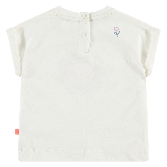 Babyface Kurzarm T-Shirt in Creme - Happy Blume Flieder