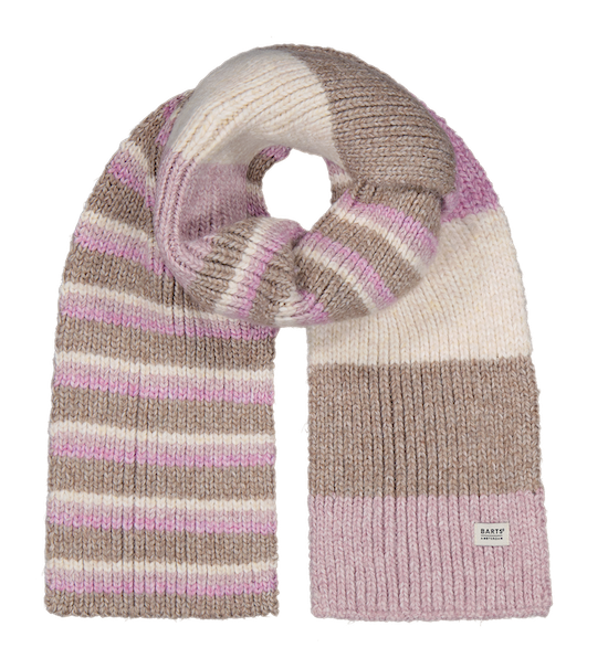 Barts Tyanna Schal Strick mit Blockstreifen - Creme, Flieder und Taupe