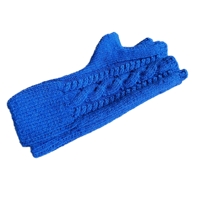 Kabelstrick Stülpen in Royalblau Kabelstrick Stülpen in Royalblau