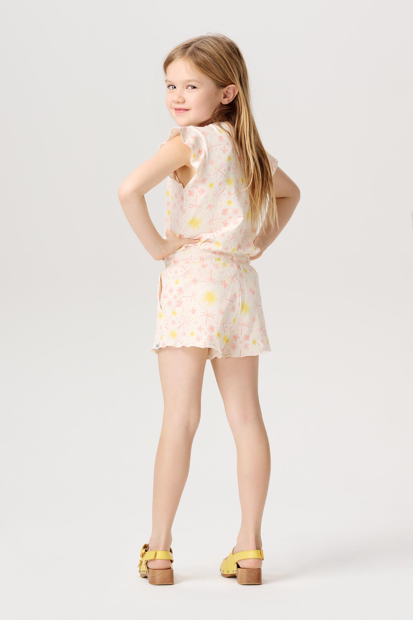Noppies Baby Mädchen Short Entia - Whisper White & Coral Palmen - SALE Noppies Baby Mädchen Short Entia - Whisper White & Coral Palmen - SALE