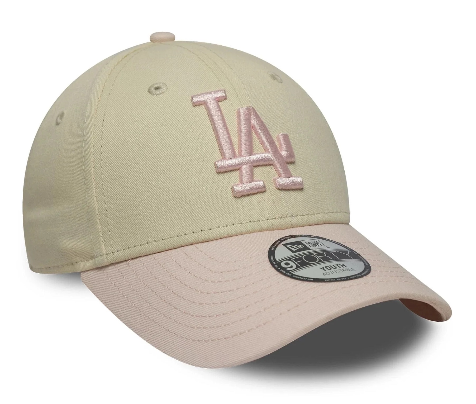 New Era Kids 9FORTY Cap LA Dodgers MLB League Essential Light Beige & Rosa Colorblock New Era Kids 9FORTY Cap LA Dodgers MLB League Essential Light Beige & Rosa Colorblock