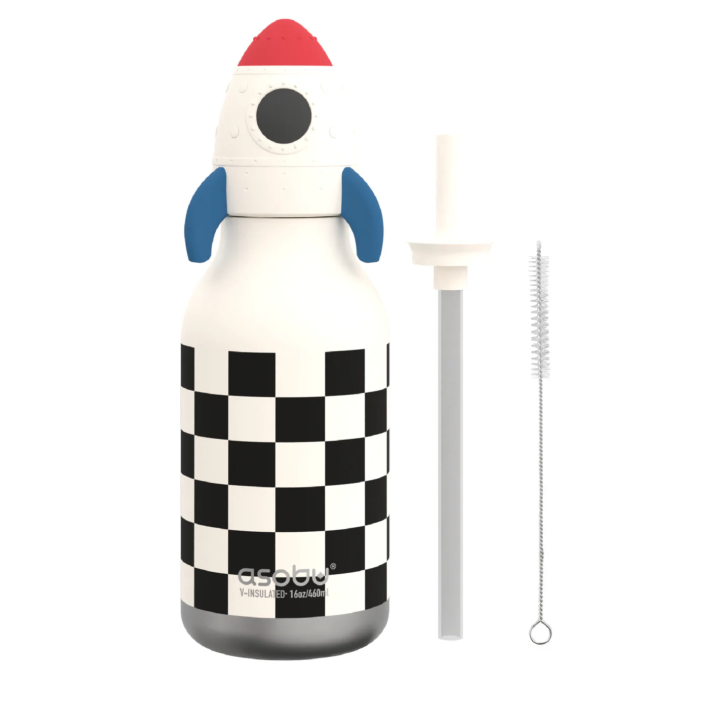 Asobu Bestie Trinkflasche - Schwarz/Weiß Rocketship/Rakete Asobu Bestie Trinkflasche - Schwarz/Weiß Rocketship/Rakete