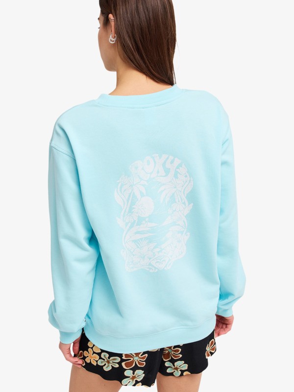 Roxy Surf Stoked Sweatshirt in Türkis Blau Terry Vint - Sweatshirt für Frauen Roxy Surf Stoked Sweatshirt in Türkis Blau Terry Vint - Sweatshirt für Frauen