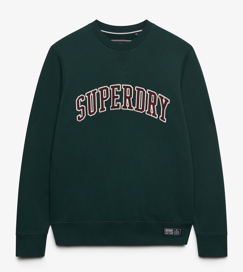 Superdry Athletic Applique Sweatshirt in Grün lockere Passform in Enamel Green