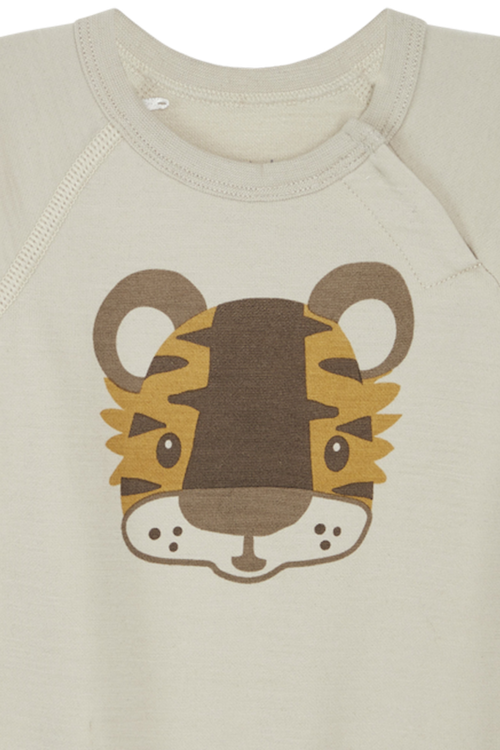 Hust & Claire Basti Wolle Bambus Langarm Body in Creme - Tiger - SALE