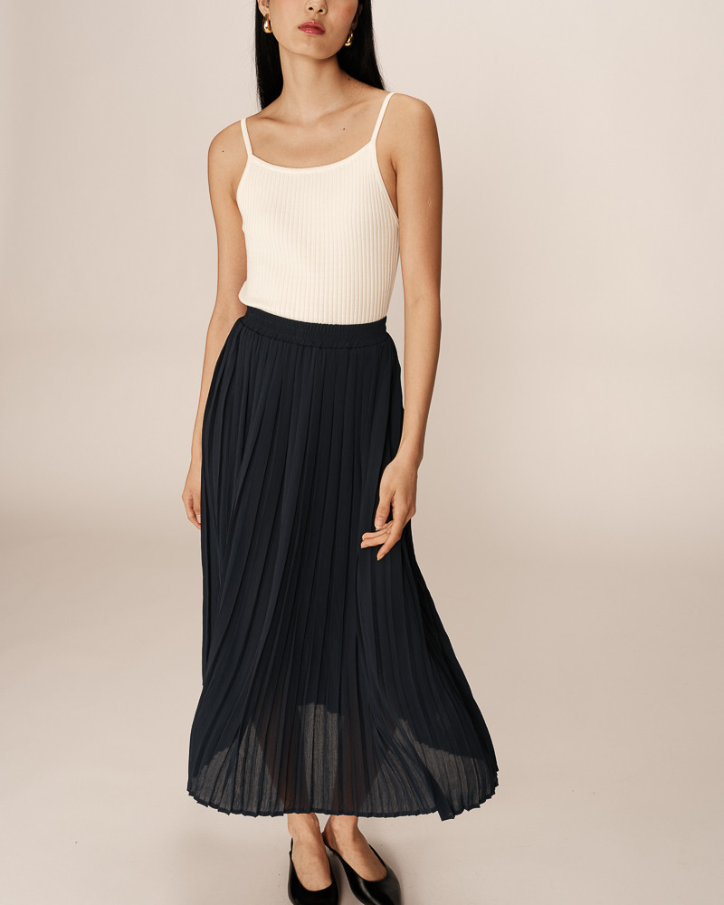 Grace & Mila Maxi Plissee Rock PLISSE in Marine Blau Grace & Mila Maxi Plissee Rock PLISSE in Marine Blau