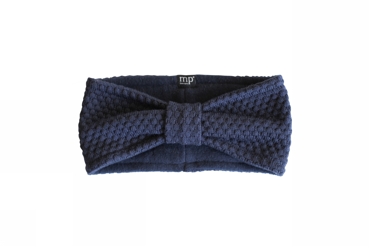 MP Denmark Woll-Stirnband mit Fleece Futter in Marineblau