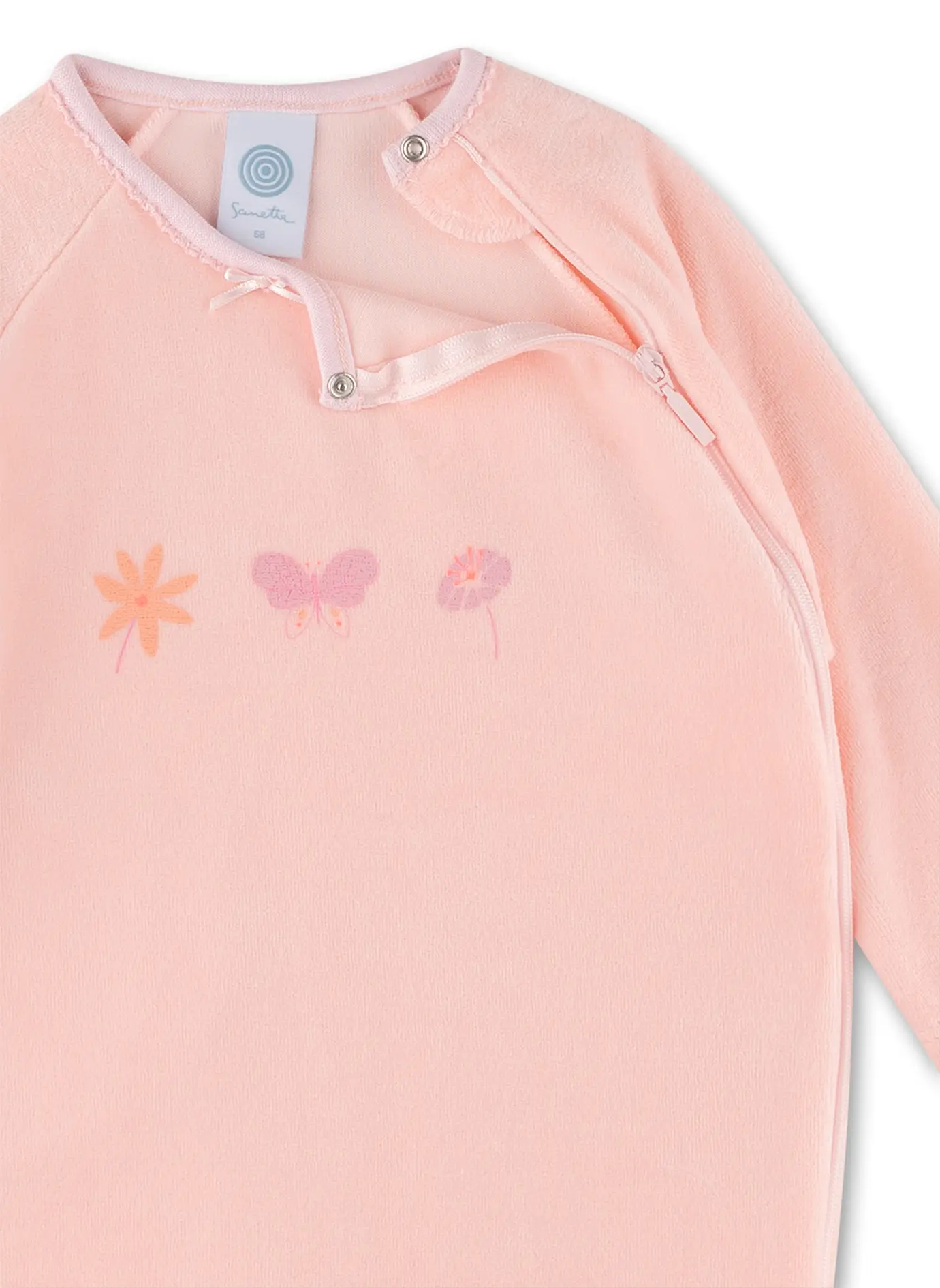 Sanetta Mädchen Nicki Strampler in Rosa mit Blume & Schmetterling Sanetta Mädchen Nicki Strampler in Rosa mit Blume & Schmetterling