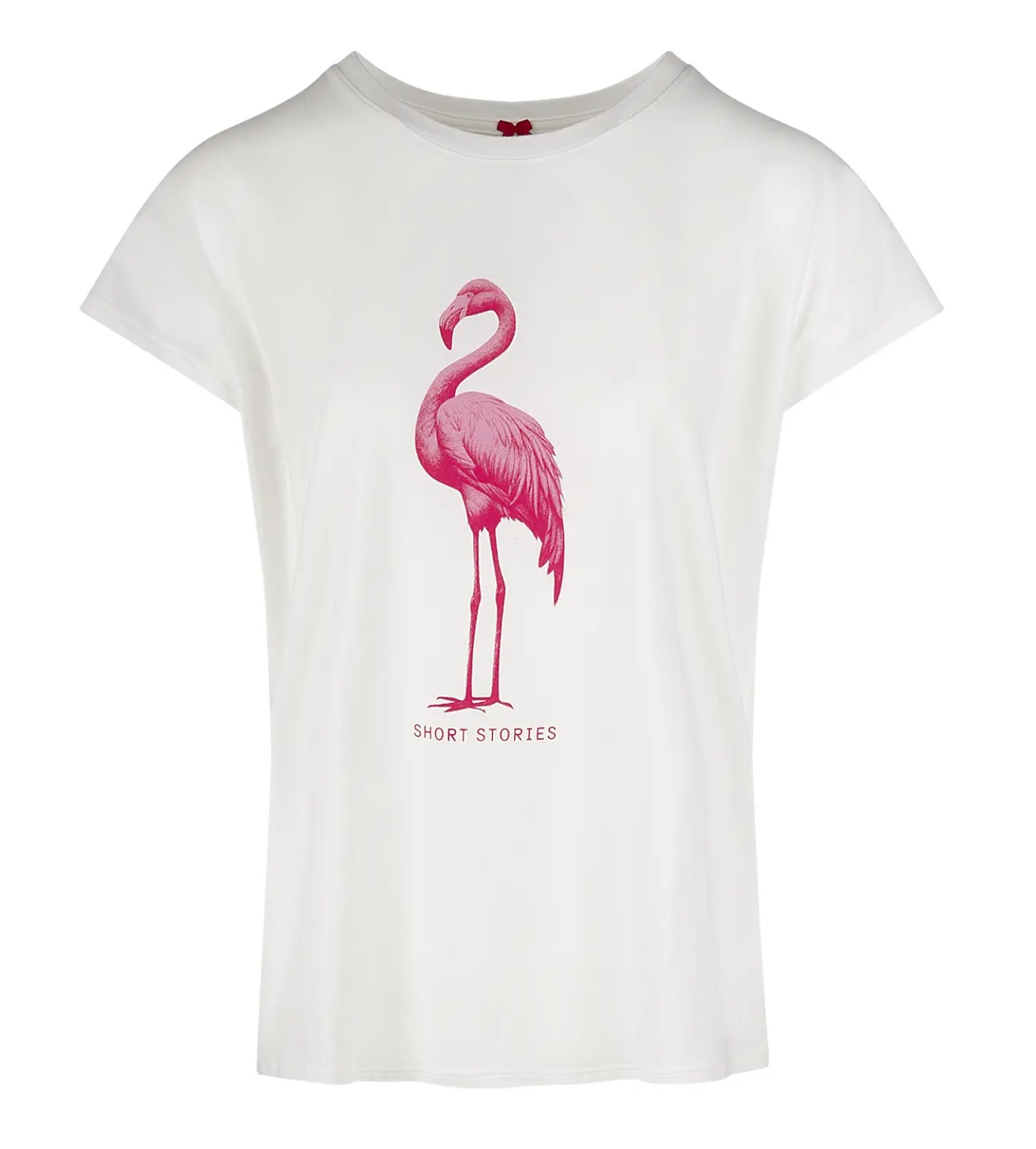 Short Stories by Sanetta Damen T-Shirt – bequem & weich - Kurzarm Pink Flamingo