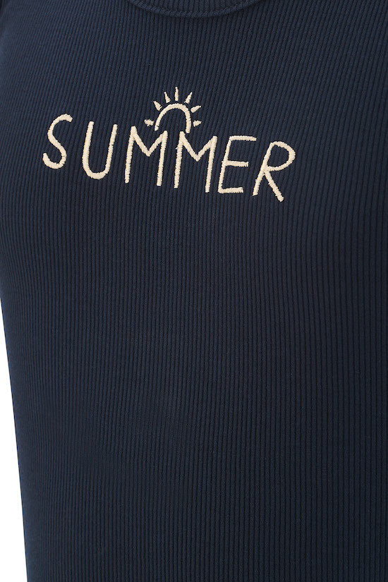Happy Girls Cropped Top Baumwolle Ripp in Navy Blau - Summer Happy Girls Cropped Top Baumwolle Ripp in Navy Blau - Summer