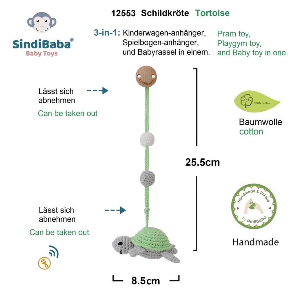 Sindibaba 3in1 Hängespielzeug Schildkröte Shelly (Bio) Sindibaba 3in1 Hängespielzeug Schildkröte Shelly (Bio)