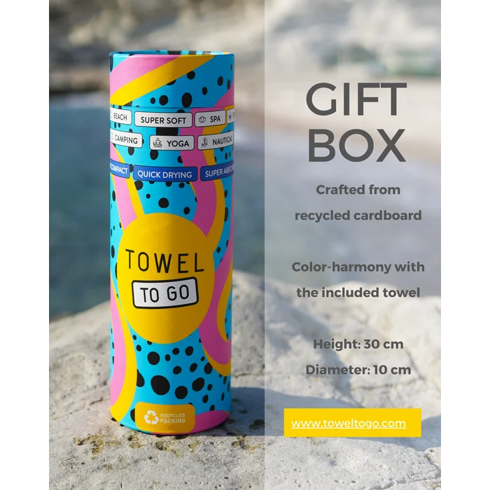 TOWEL TO GO MALIBU Baumwoll-Strandtuch Spa Saunatuch mit Geschenkbox - Königsblau 