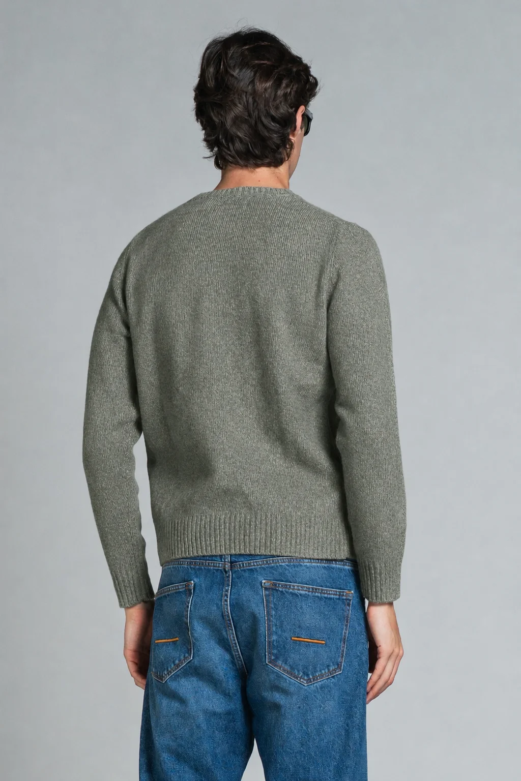 IMPURE Duke Rundhals Strick Pullover Wollmischung mit Zopfmuster Grass Grün Meliert IMPURE Duke Rundhals Strick Pullover Wollmischung mit Zopfmuster Grass Grün Meliert