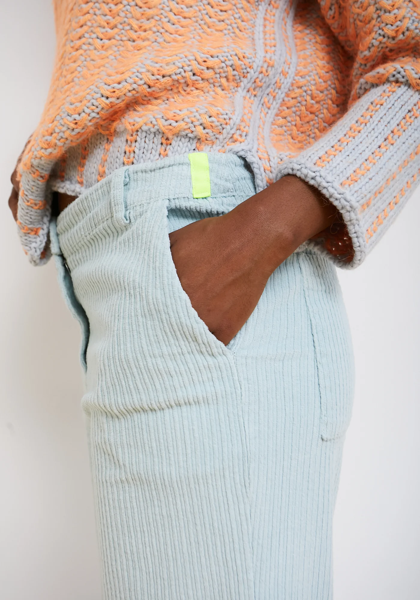 Dr Bloom Cordhose Breiter Rippen-Cord Hose in Token Blau