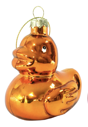 HOFF Interieur Weihnachtsschmuck - glasschmuck ducks - Ente in Orange - 1 Stück 
